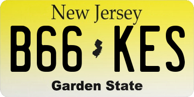 NJ license plate B66KES