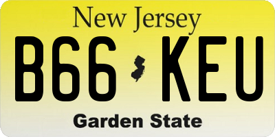 NJ license plate B66KEU