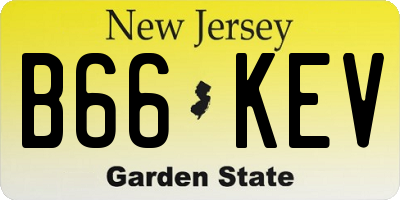 NJ license plate B66KEV