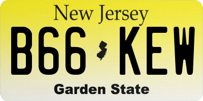NJ license plate B66KEW