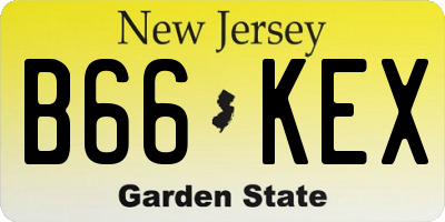 NJ license plate B66KEX
