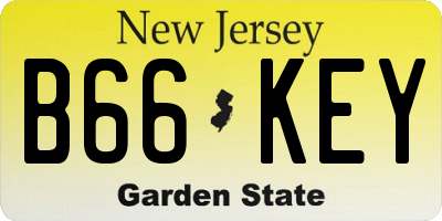 NJ license plate B66KEY