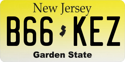 NJ license plate B66KEZ