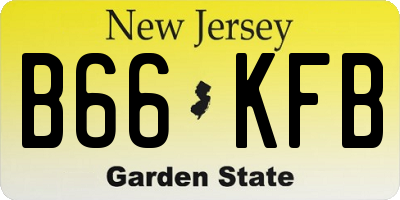 NJ license plate B66KFB