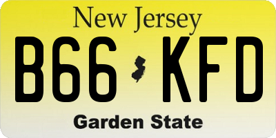 NJ license plate B66KFD