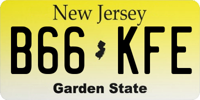 NJ license plate B66KFE