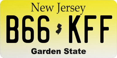 NJ license plate B66KFF