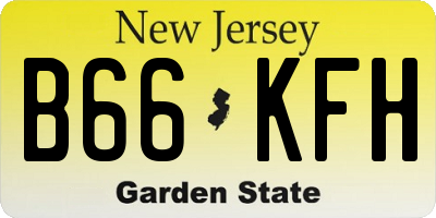 NJ license plate B66KFH