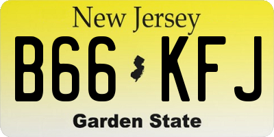 NJ license plate B66KFJ