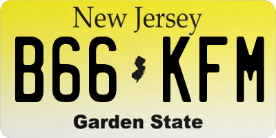 NJ license plate B66KFM