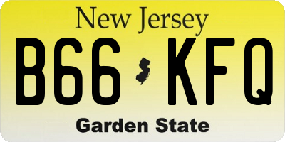 NJ license plate B66KFQ