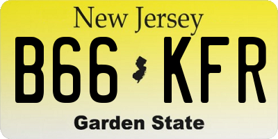 NJ license plate B66KFR