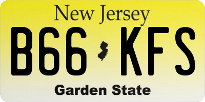 NJ license plate B66KFS