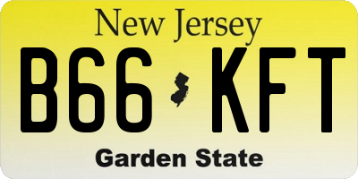 NJ license plate B66KFT