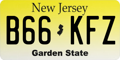 NJ license plate B66KFZ