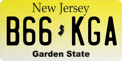 NJ license plate B66KGA