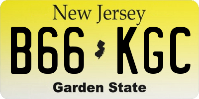 NJ license plate B66KGC