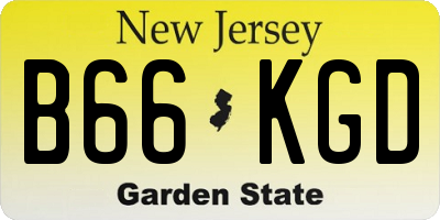 NJ license plate B66KGD