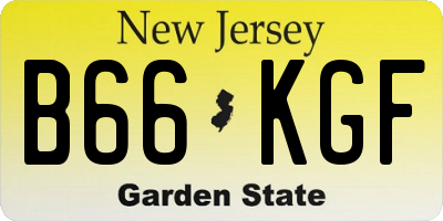 NJ license plate B66KGF