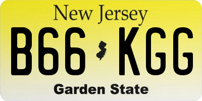 NJ license plate B66KGG