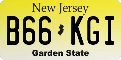 NJ license plate B66KGI