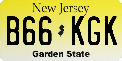 NJ license plate B66KGK