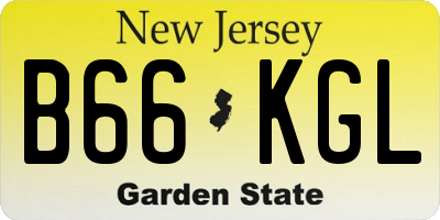 NJ license plate B66KGL