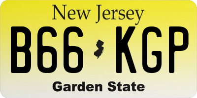 NJ license plate B66KGP