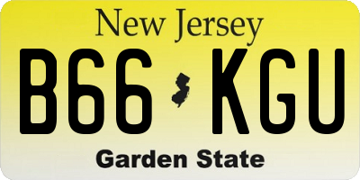 NJ license plate B66KGU
