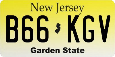 NJ license plate B66KGV