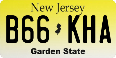 NJ license plate B66KHA