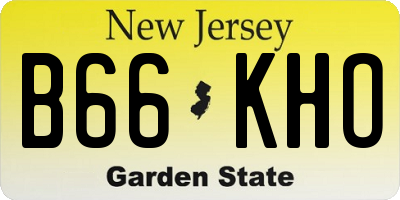 NJ license plate B66KHO