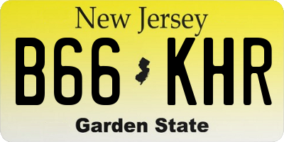 NJ license plate B66KHR