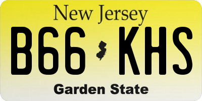 NJ license plate B66KHS