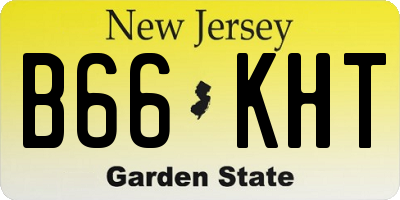 NJ license plate B66KHT