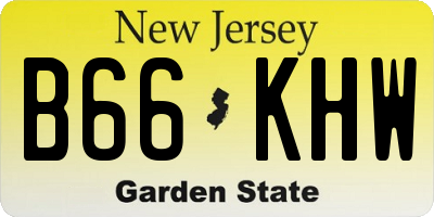 NJ license plate B66KHW