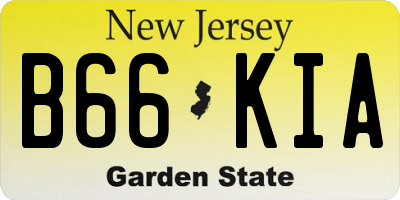 NJ license plate B66KIA