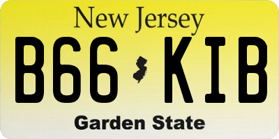 NJ license plate B66KIB