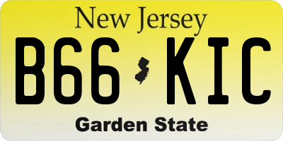 NJ license plate B66KIC