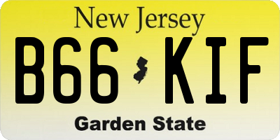 NJ license plate B66KIF