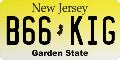 NJ license plate B66KIG