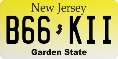 NJ license plate B66KII
