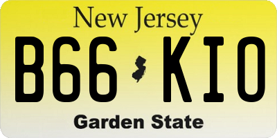 NJ license plate B66KIO