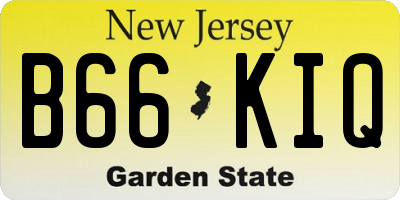 NJ license plate B66KIQ