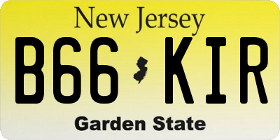 NJ license plate B66KIR