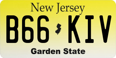 NJ license plate B66KIV
