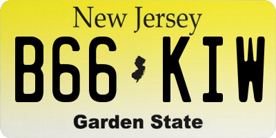 NJ license plate B66KIW