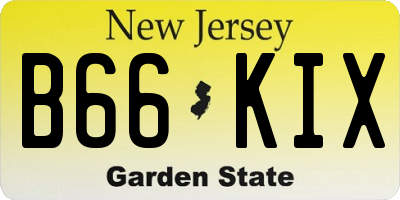 NJ license plate B66KIX