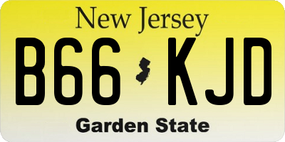 NJ license plate B66KJD