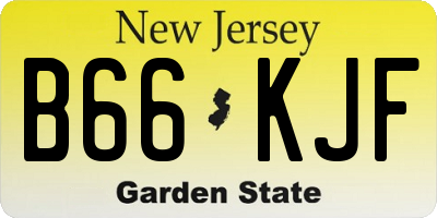 NJ license plate B66KJF
